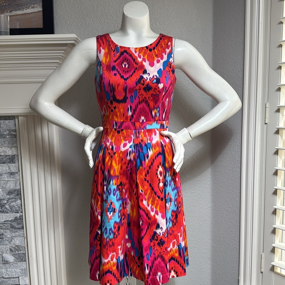 Badgley Mischka ikat multicolored Fit & Flare
dress- size 0